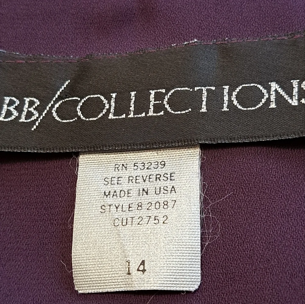 Vintage Eggplant Maxi Dress With Flutter Sleeves   Size 14